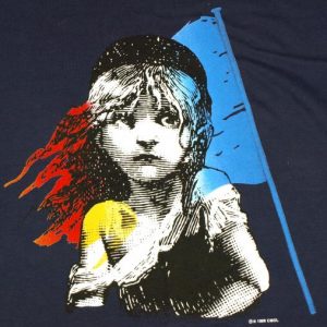 Vintage 1980s Les Miserables Blue T-shirt London 1986