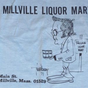 1970s Millville Massachusetts Liquor Store Comic T-Shirt