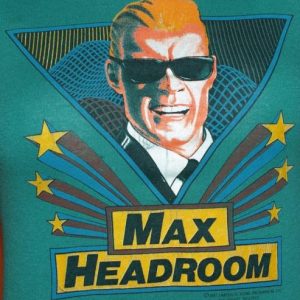 Vintage 1980s Max Headroom Green T-Shirt 1987 80s