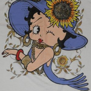 Vintage 1990s BETTY BOOP Sunflower T-Shirt Sparkles 90s