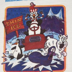 VTG 1980s INTELLIVISION Thin Ice Penguin Video Game T-Shirt