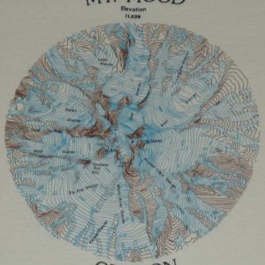 Vintage MT Hood Oregon Elevation Map T-Shirt