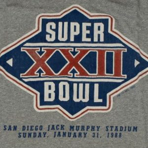 Vtg 80s 1988 Heather Grey NFL Superbowl XXII NFL T-Shirt