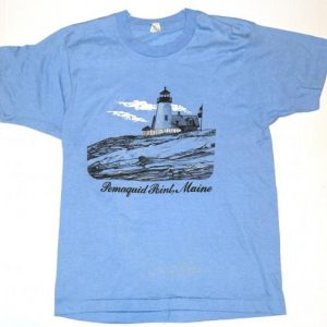 Vintage 1980s Pemaquid Lighthouse Maine T-Shirt Screen Stars