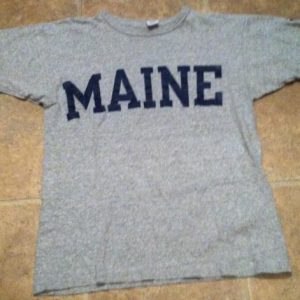 VTG University MAINE Champion RAYON T-shirt Heather Grey 80s