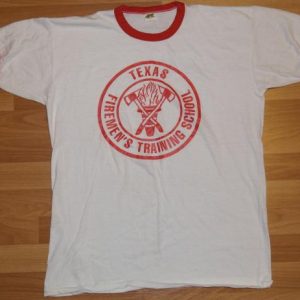 Vintage 1970's TEXAS FIREMEN'S Training School Ringer T-Shir