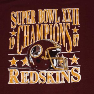 Vtg 80s WASHINGTON REDSKINS 1987 Super Bowl Champs t shirt