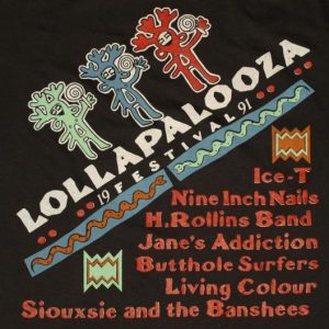 VTG 1991 LOLLAPALOOZA T-Shirt NIN Janes Addiction Siouxsie