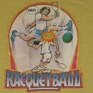 Vintage 1980s Racquetball Iron-On Transfer T-Shirt 80s