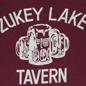 VTG 1980s Zukey Lake Tavern Michigan Beer Soft Thin T-Shirt