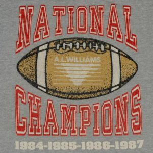 Vintage 80s AL Williams Football National Champions T-Shirt