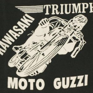 Vintage Moto Guzzi TRIUMPH Kawaski Motorcyle Biker T Shirt