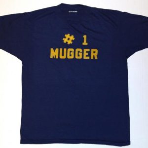 Vintage #1 Mugger Navy Blue Soft Thin T-Shirt 1980s