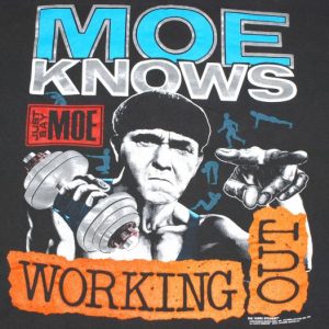 Vintage Three Stooges Moe Knows Working Out Black T-shirt