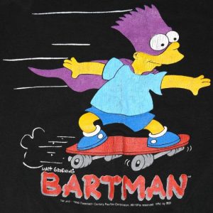 Vintage 1990 The Bartman Bart Simpson Skateboard Sweatshirt