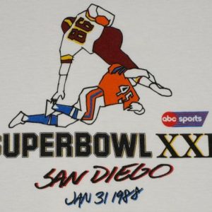 Vintage 1988 Super Bowl XXII ABC Sports Redskins T-Shirt