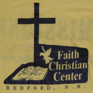 Vintage 1980s Faith Christian Center Cross Jesus T-Shirt