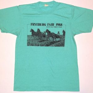 VTG 80s Fryeburg Maine Fair Horses Harness Racing t-shirt