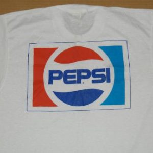 Vintage 1980s PEPSI Logo Screen Stars Soft Thin T-Shirt