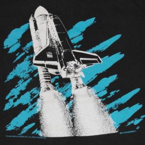 Vintage 1980s SPACE SHUTTLE NASA Black T-Shirt 1988