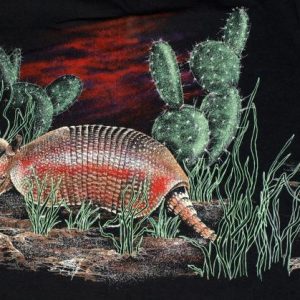 Vintage Armadillo Moon Wrap Around T-Shirt 1990s Black