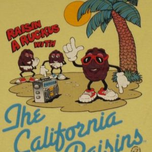 Vintage 1980s California Raisins Yellow T-shirt 1987