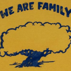 Vintage 1970's We Are Family Tree Yellow Hooker T-Shirt