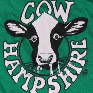 Vintage 1980s COW NEW HAMPSHIRE Green T-Shirt