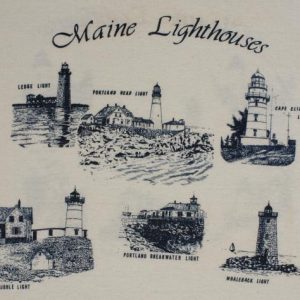 Vintage Maine Lighthouses All-Around Travel T-Shirt