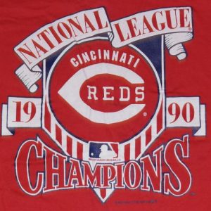 Vintage 1990 Cincinnati Reds NL Champions Baseball T-Shirt