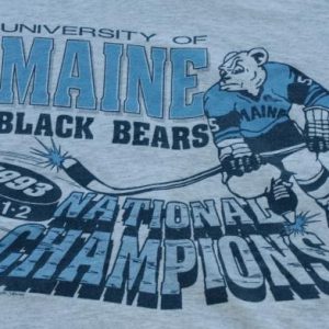 1992-93 Maine Black Bears College Hockey Champions T Shirt