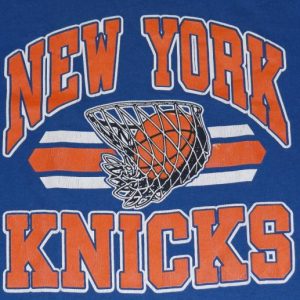 Vintage 1980s New York Knicks NBA Basketball Blue T-Shirt