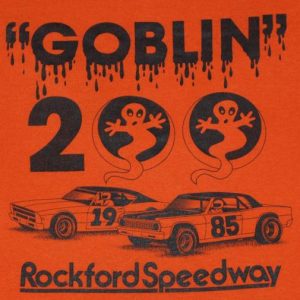 Vintage 1980s Auto Racing Rockford Speedway Goblin T-Shirt