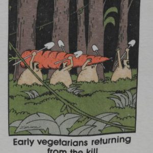 Vintage 1980s The Far Side Vegetarian Vegan Caveman T-shirt