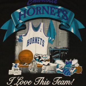 Vintage 1990's CHARLOTTE HORNETS T-Shirt DEADSTOCK