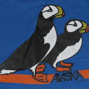 Vintage 1980s ALASKA Puffin Blue T-Shirt