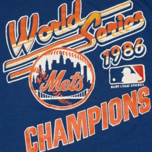 VTG 1986 New York Mets World Series Baseball T-Shirt 80's