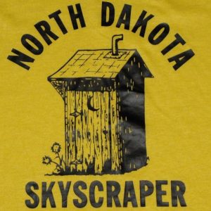 Vintage 1980s North Dakota Skyscraper Outhouse T-Shirt