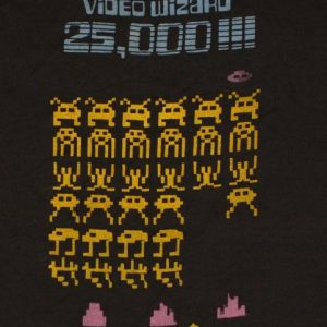 Vintage 1970s SPACE INVADERS Video Wizard T-Shirt ATARI