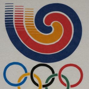 Vintage 1980s 1983 Olympic Rings Phillips Ringer T-Shirt