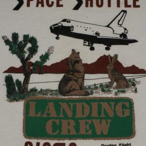 Vintage NASA Space Shuttle Landing Crew T-Shirt Edwards CA