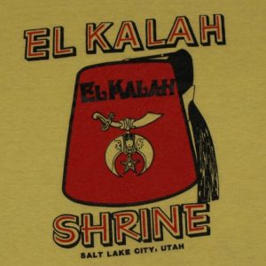 Vintage 1980s El Kalah Shrine Temple Salt Lake City T-Shirt