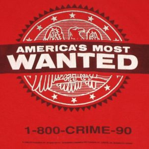 Vintage 1988 AMERICA's Most Wanted John Walsh T-Shirt