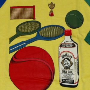 Vintage 1980s BOMBAY Dry Gin Tennis Play to Win Raglan Shirt