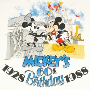 Vintage 1988 Mickey Mouse 60th Birthday T-shirt 1980s