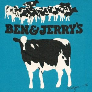 Vintage 1985 Ben & Jerrys Vermont Cow Ice Cream T-shirt