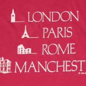 1980s Pink London Paris Rome Manchester Europe Thin T-Shirt