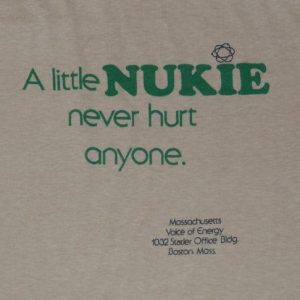 Vintage 1980s NUKE Nuclear Boston Mass Soft Thin T-Shirt 80s