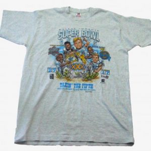 Vtg Dallas Cowboys Super Bowl XXX Champs Caricature Shirt