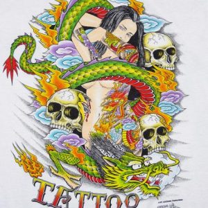 VINTAGE 80'S J.D. CROWE TATTOO CONVENTION BIKER T-SHIRT